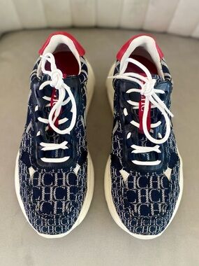 CH Carolina Herrera Denin/Red Canvas Low Top Sneakers